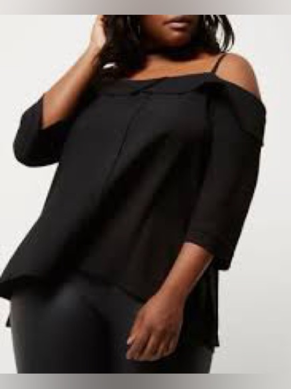 Penningtons Black Cold-Shoulder Blouse